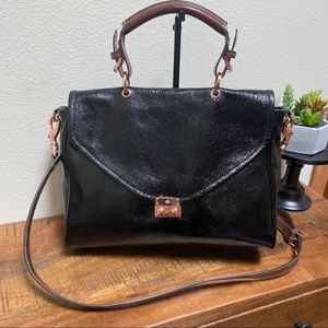 MULBERRY Black Patent Leather Neely Top Handle Bag